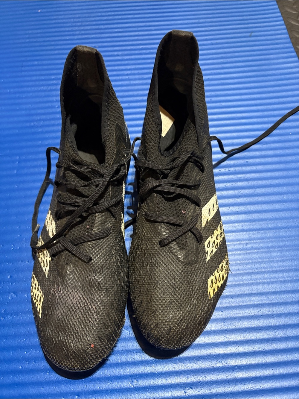 adidas Men's Black Soccer Cleats with Cream Accents
